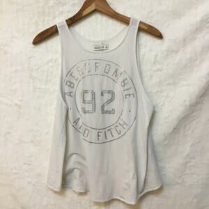 Abercrombie & Fitch White Graphic Tank Top